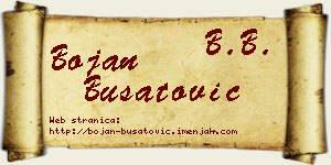 Bojan Bušatović vizit kartica